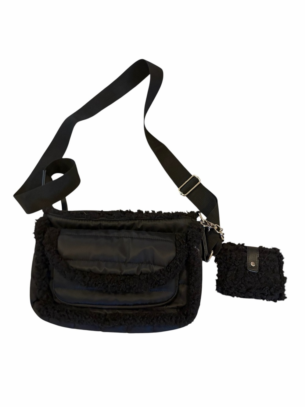 Aspen Nylon Sherpa Cross Body Bag and Wallet